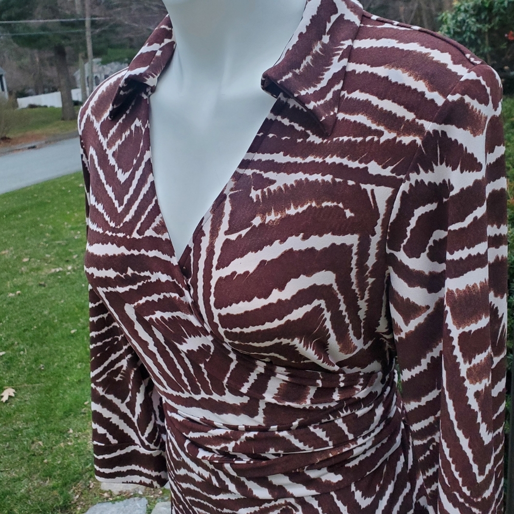 Jones New York wrap dress, size 16, animal print